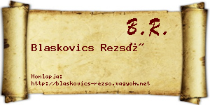 Blaskovics Rezső névjegykártya